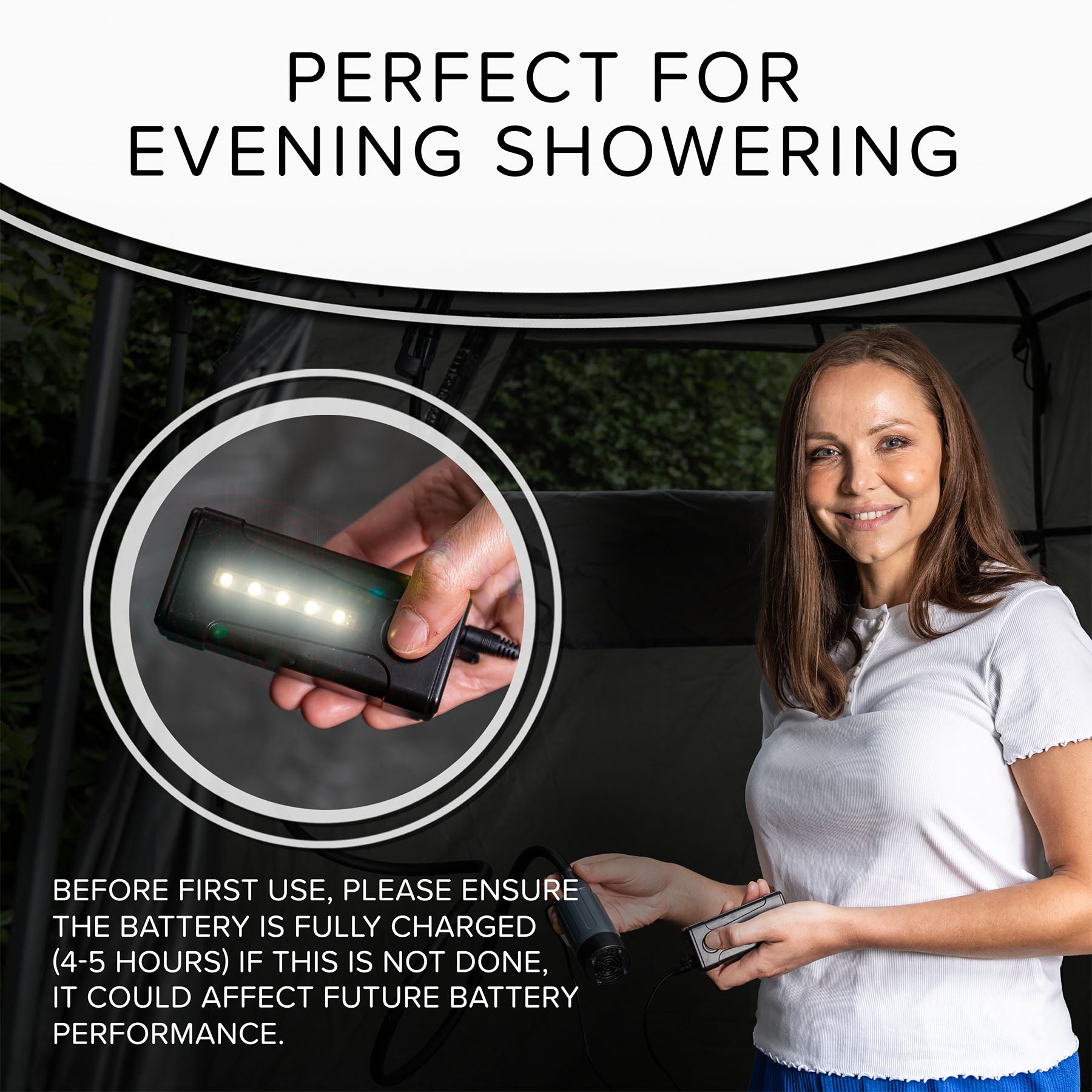 Premium USB Rechargeable Travel & Camping Shower (3in1)