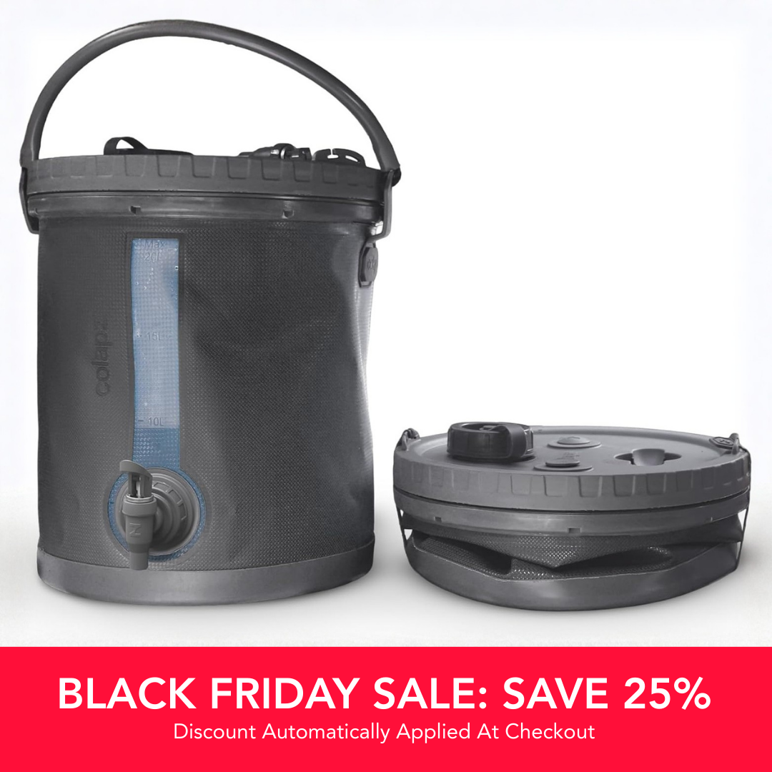 20L Collapsible 2-in-1 Water Carrier & Bucket with Lockable Lid